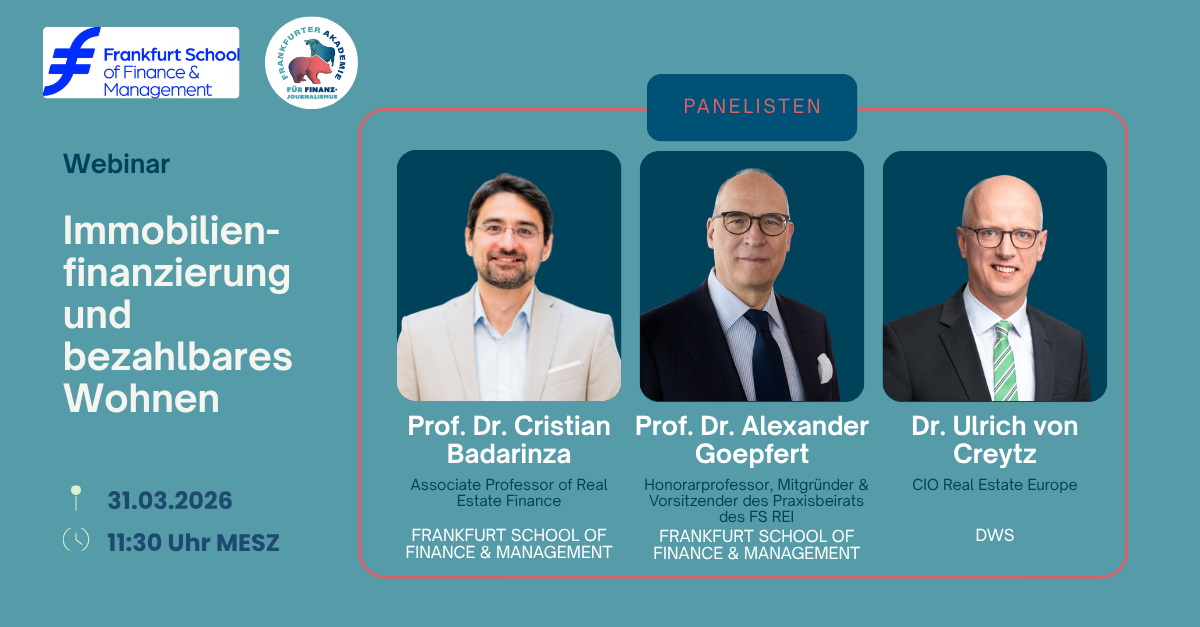 Webinar "Immobilienfinanzierung und bezahlbares Wohnen"